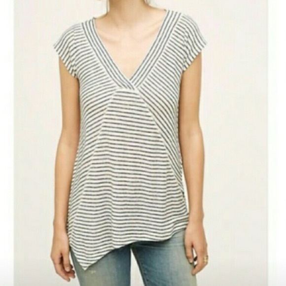 Anthropologie Tops - Anthropologie Meadow Rue Spliced Stripe Tee Med
